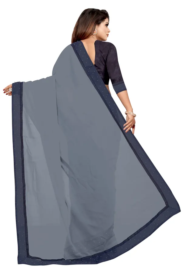 Fashion_Day_Solid/Plain_Bollywood_Georgette_Saree_(Grey)