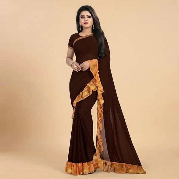 Fashion_Day_Color_Block_Bollywood_Georgette_Saree_(Brown)