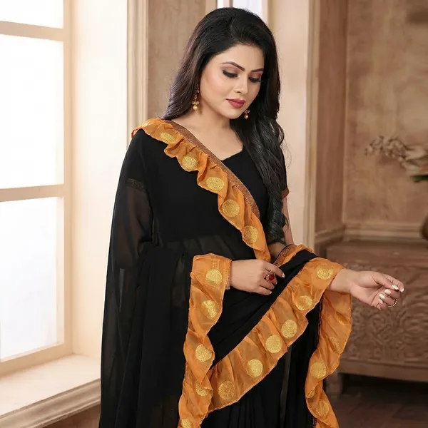 Fashion_Day_Color_Block_Bollywood_Georgette_Saree_(Black)