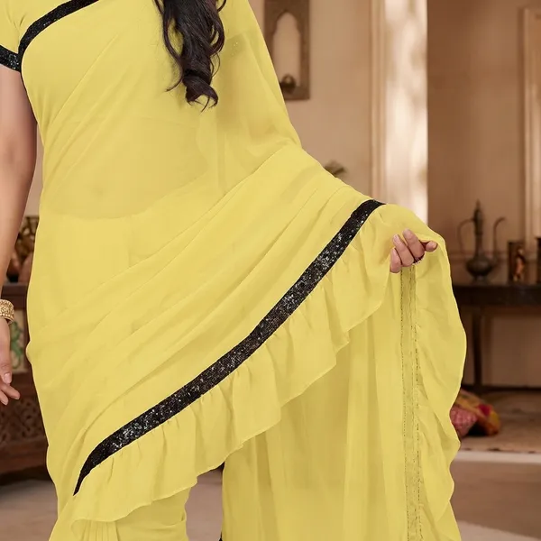 Fashion_Day_Solid/Plain_Daily_Wear_Georgette_Saree_(Cream)