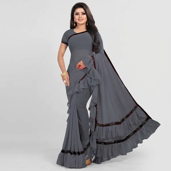 Fashion_Day_Solid/Plain_Daily_Wear_Georgette_Saree_(Grey)
