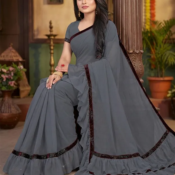Fashion_Day_Solid/Plain_Daily_Wear_Georgette_Saree_(Grey)