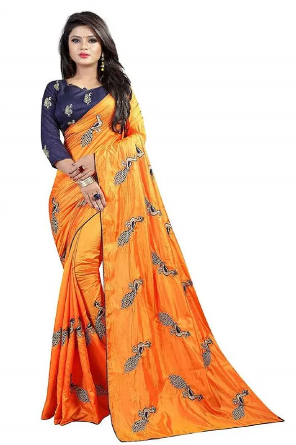 Fashion_Day_Embroidered_And_Solid/Plain_Bollywood_Art_Silk_Saree_(Orange)