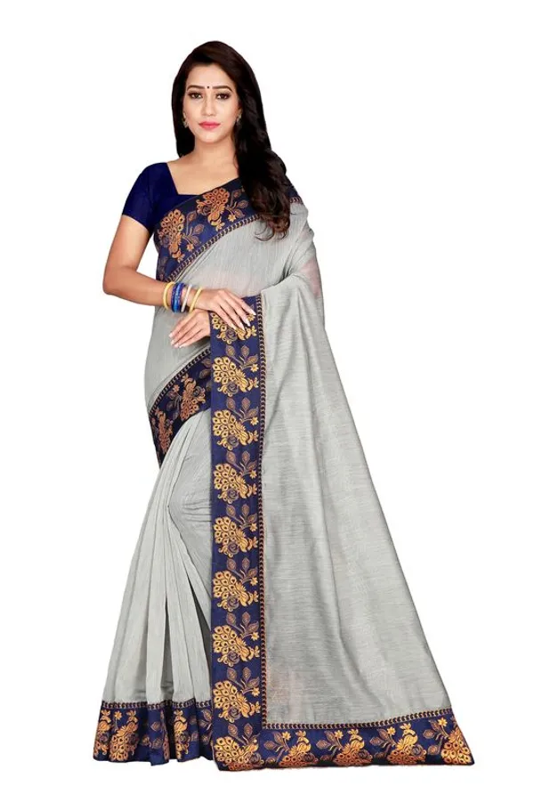 Fashion_Day_Solid/Plain_Bollywood_Chanderi_Saree_(Grey)