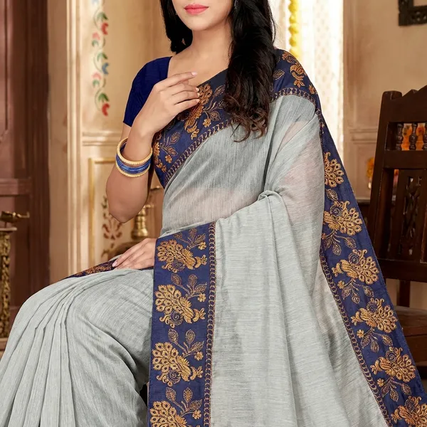 Fashion_Day_Solid/Plain_Bollywood_Chanderi_Saree_(Grey)