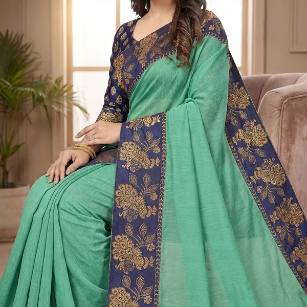 Fashion_Day_Solid/Plain_Bollywood_Chanderi_Saree_(Light_Green)