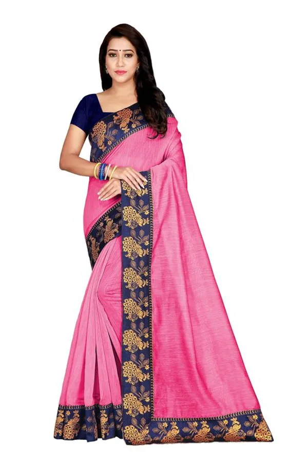 Fashion_Day_Solid/Plain_Bollywood_Chanderi_Saree_(Pink)