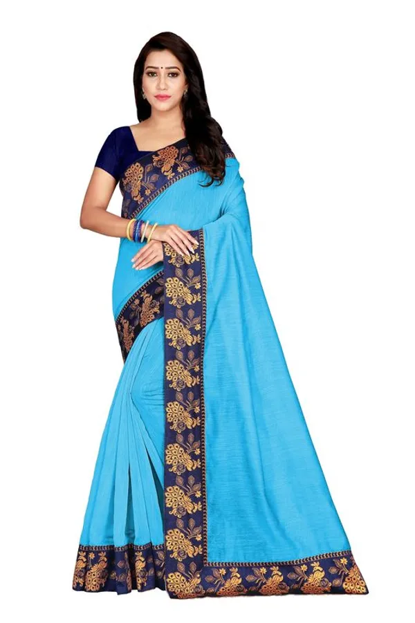 Fashion_Day_Solid/Plain_Bollywood_Chanderi_Saree_(Light_Blue)