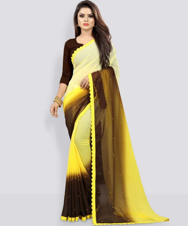 Fashion_Day_Dyed_And_Ombre_Bollywood_Georgette_Saree_(Brown_And_Yellow)