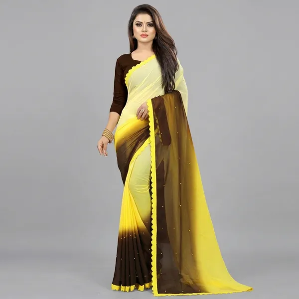 Fashion_Day_Dyed_And_Ombre_Bollywood_Georgette_Saree_(Brown_And_Yellow)