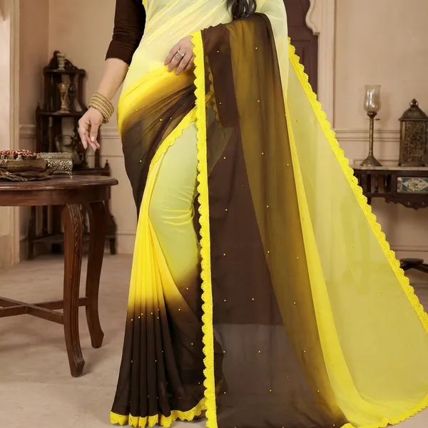 Fashion_Day_Dyed_And_Ombre_Bollywood_Georgette_Saree_(Brown_And_Yellow)