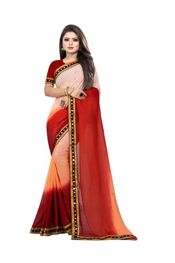 Fashion_Day_Solid/Plain_Bollywood_Georgette_Saree_(Maroon)