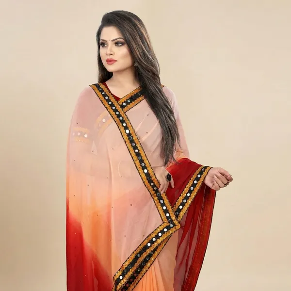 Fashion_Day_Solid/Plain_Bollywood_Georgette_Saree_(Maroon)