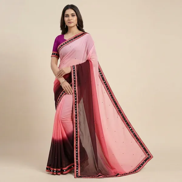 Fashion_Day_Solid/Plain_Bollywood_Georgette_Saree_(Pink)