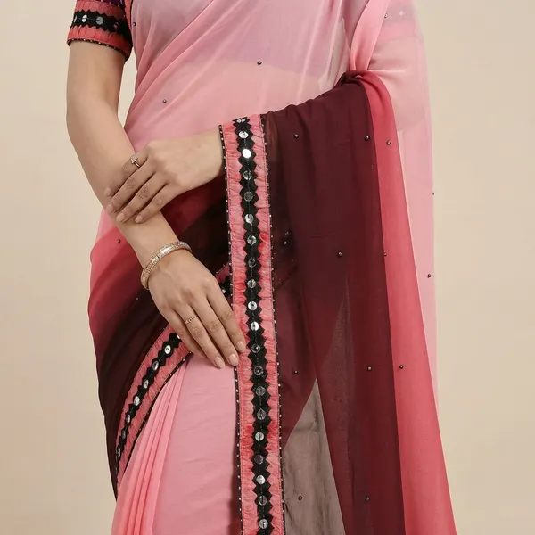 Fashion_Day_Solid/Plain_Bollywood_Georgette_Saree_(Pink)