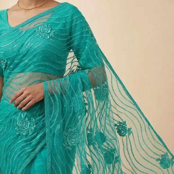 Fashion_Day_Embroidered_Bollywood_Net_Saree_(Green)