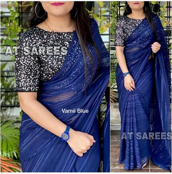 Fashionday_Fashion_Georgette_Saree_With_Unstitched_Blouse_(Dark_Blue)