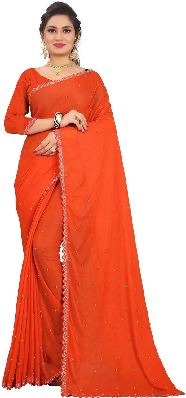 Fashionday_Fashion_Lycra_Blend_Saree_With_Unstitched_Blouse_(Orange)