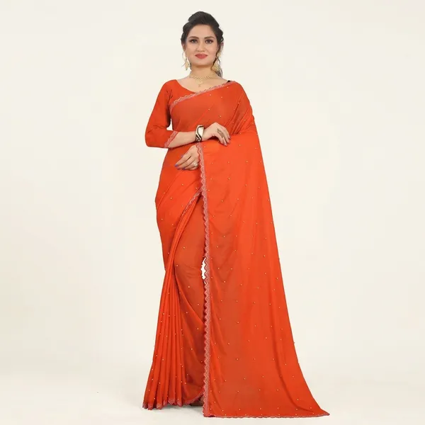 Fashionday_Fashion_Lycra_Blend_Saree_With_Unstitched_Blouse_(Orange)
