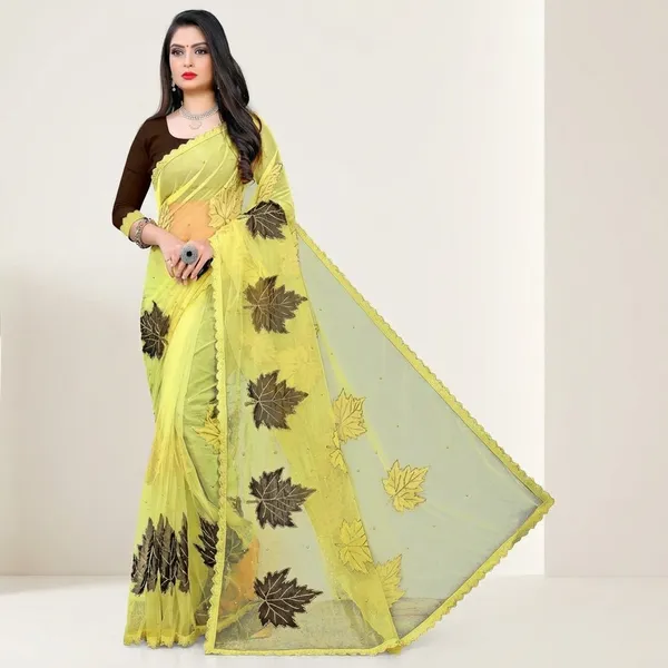 Fashion_Day_Embroidered_Bollywood_Net_Saree_(Brown_And_Yellow)