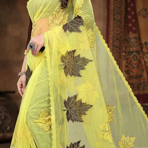 Fashion_Day_Embroidered_Bollywood_Net_Saree_(Brown_And_Yellow)