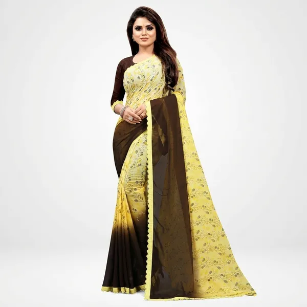 Fashion_Day_Floral_Print_Bollywood_Georgette_Saree_(Brown_And_Yellow)