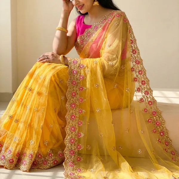 Fashionday_Bollywood_Net_Saree_With_Unstitched_Blouse_(Mustard)