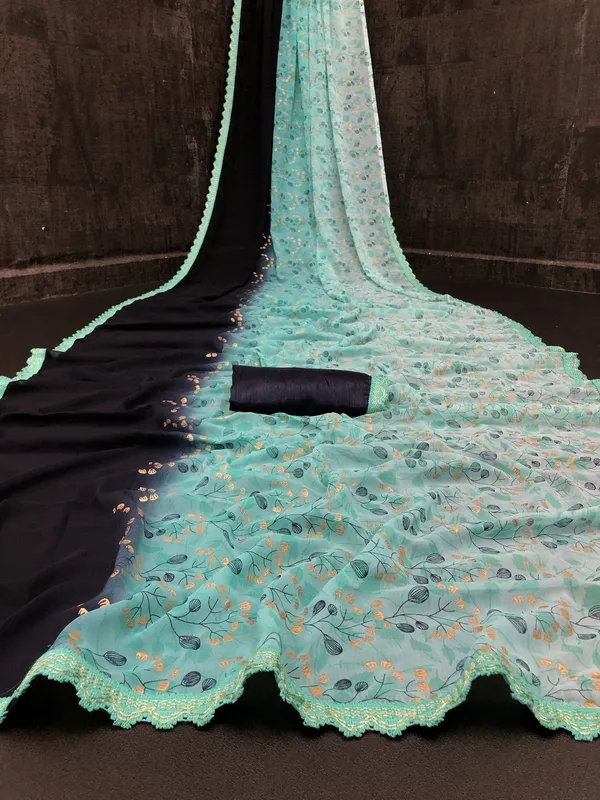 Fashionday_Fashion_Georgette_Saree_With_Unstitched_Blouse_(Light_Blue_And_Black)