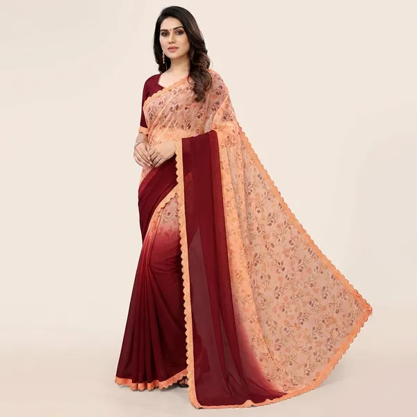 Fashionday_Fashion_Georgette_Saree_With_Unstitched_Blouse_(Orange_And_Brown)