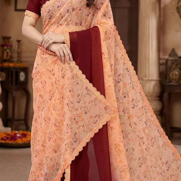 Fashionday_Fashion_Georgette_Saree_With_Unstitched_Blouse_(Orange_And_Brown)