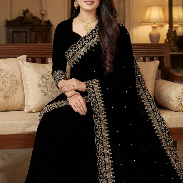 Fashion_Day_Embroidered_Bollywood_Georgette_Saree_(Black)
