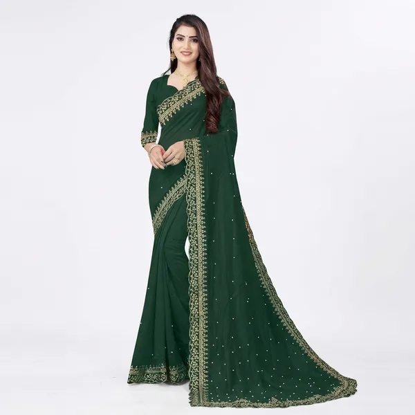 Fashion_Day_Embroidered_Bollywood_Georgette_Saree_(Dark_Green)