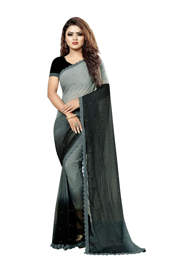 Fashion_Day_Self_Design_Fashion_Georgette_Saree_With_Unstitched_Blouse_(Grey_And_Black)
