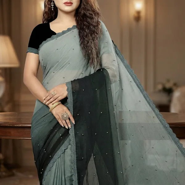 Fashion_Day_Self_Design_Fashion_Georgette_Saree_With_Unstitched_Blouse_(Grey_And_Black)