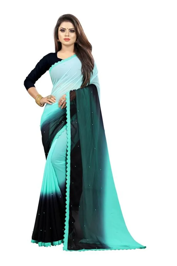 Fashion_Day_Color_Block_Fashion_Georgette_Saree_With_Unstitched_Blouse_(Light_Blue_And_Dark_Blue)
