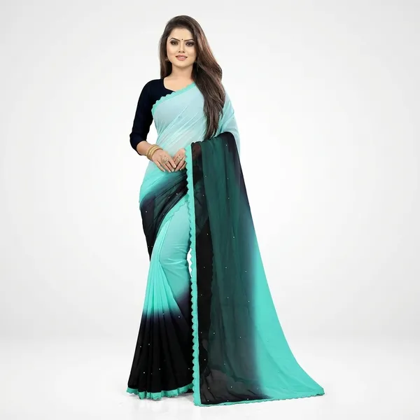 Fashion_Day_Color_Block_Fashion_Georgette_Saree_With_Unstitched_Blouse_(Light_Blue_And_Dark_Blue)