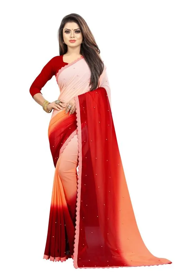 Fashion_Day_Self_Design_Fashion_Georgette_Saree_With_Unstitched_Blouse_(Orange_And_Maroon)