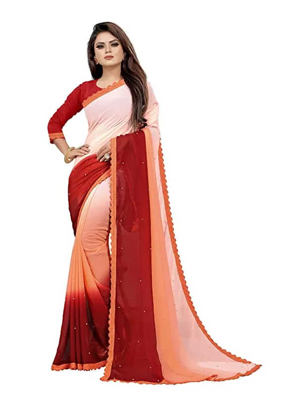 Fashion_Day_Self_Design_Fashion_Georgette_Saree_With_Unstitched_Blouse_(Orange_And_Maroon)