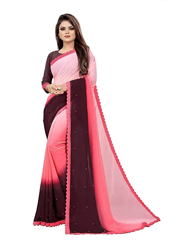 Fashion_Day_Self_Design_Fashion_Georgette_Saree_With_Unstitched_Blouse_(Pink_And_Purple)