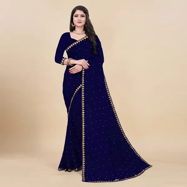Fashion_Day_Self_Design_Fashion_Georgette_Saree_With_Unstitched_Blouse_(Dark_Blue)