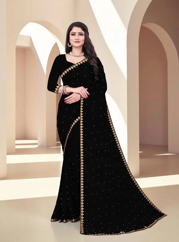 Fashion_Day_Self_Design_Fashion_Georgette_Saree_With_Unstitched_Blouse_(Black)