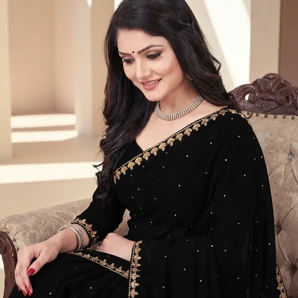 Fashion_Day_Self_Design_Fashion_Georgette_Saree_With_Unstitched_Blouse_(Black)