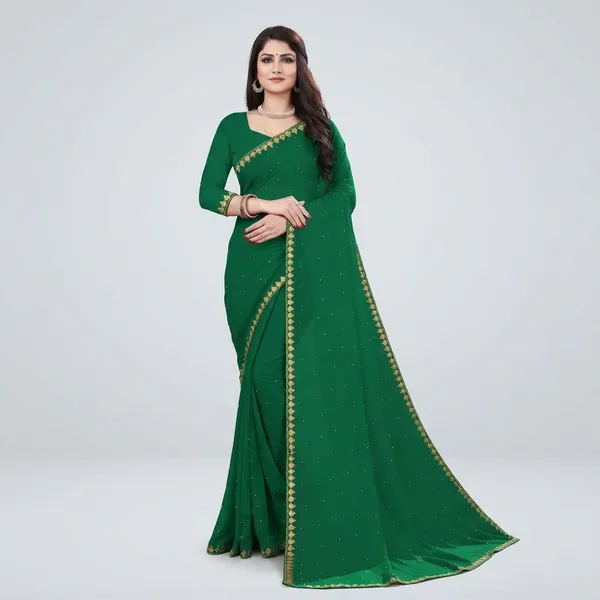 Fashion_Day_Self_Design_Fashion_Georgette_Saree_With_Unstitched_Blouse_(Green)