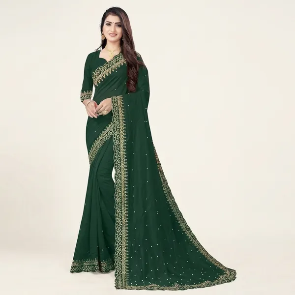 Fashion_Day_Embroidered_Fashion_Georgette_Saree_With_Unstitched_Blouse_(Dark_Green)
