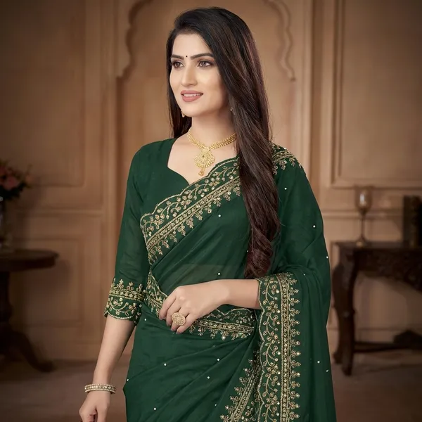 Fashion_Day_Embroidered_Fashion_Georgette_Saree_With_Unstitched_Blouse_(Dark_Green)