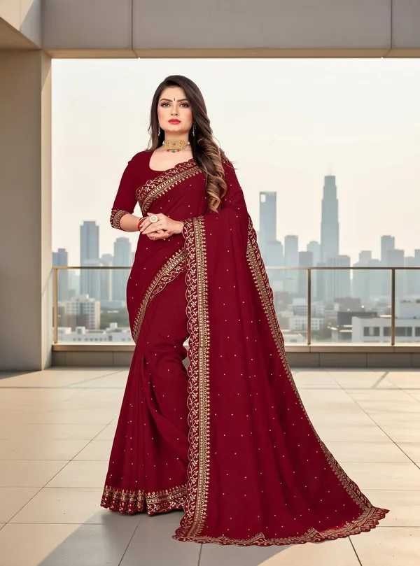 Fashion_Day_Embroidered_Fashion_Georgette_Saree_With_Unstitched_Blouse_(Maroon)