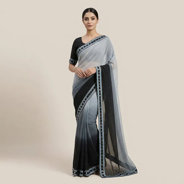 Fashion_Day_Ombre_Fashion_Georgette_Saree_With_Unstitched_Blouse_(Grey_And_Black)