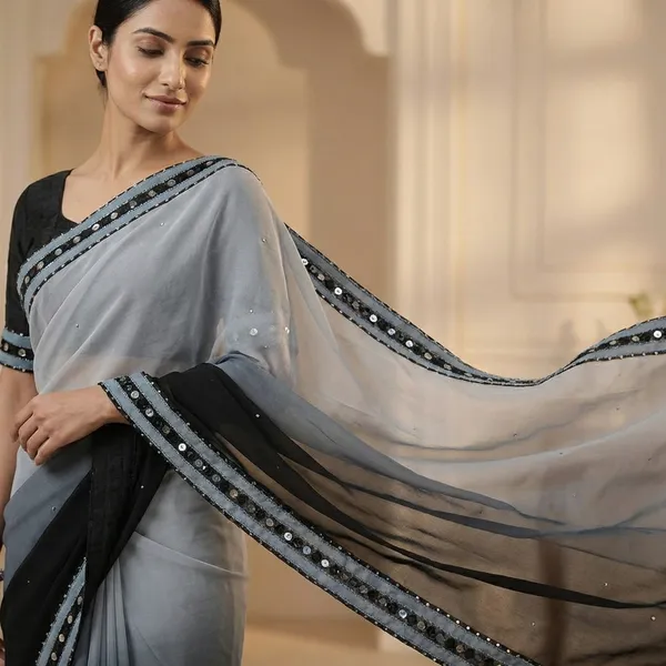 Fashion_Day_Ombre_Fashion_Georgette_Saree_With_Unstitched_Blouse_(Grey_And_Black)