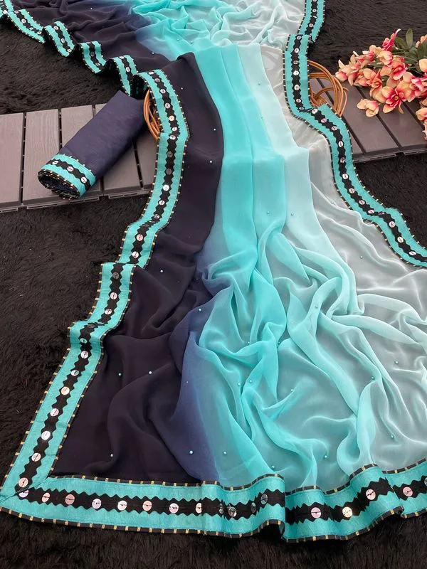 Fashion_Day_Self_Design_Fashion_Georgette_Saree_With_Unstitched_Blouse_(Light_Blue_And_Dark_Blue)