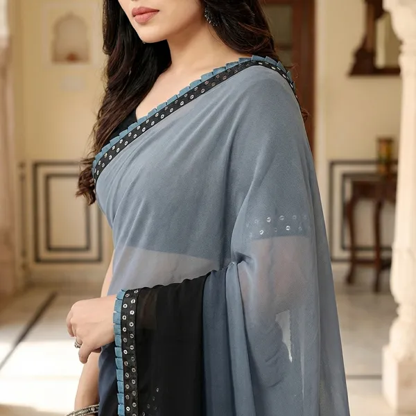 Fashion_Day_Self_Design_Fashion_Georgette_Saree_With_Unstitched_Blouse_(Grey_And_Black)